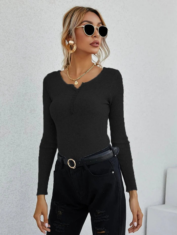 Ladies V-Neck Sweater Top