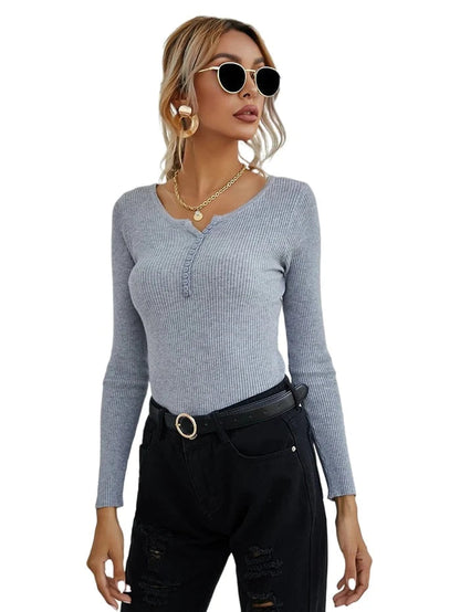 Ladies V-Neck Sweater Top