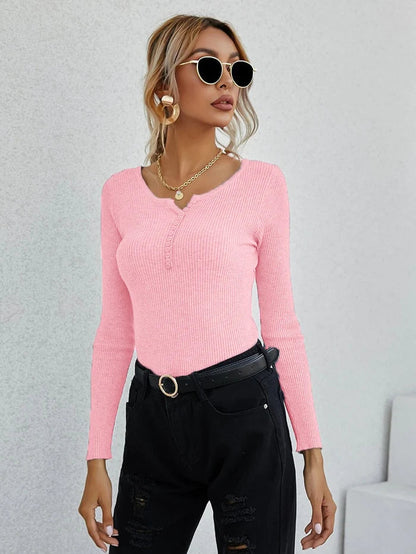 Ladies V-Neck Sweater Top