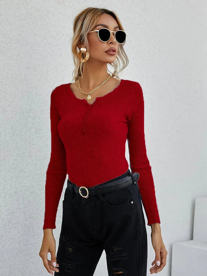 Ladies V-Neck Sweater Top