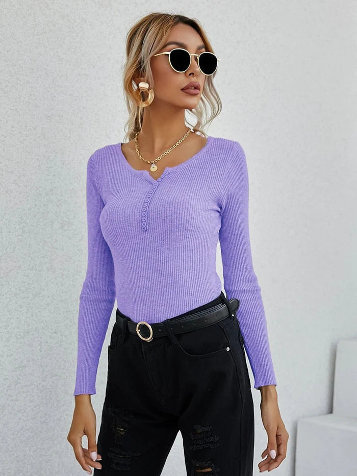 Ladies V-Neck Sweater Top