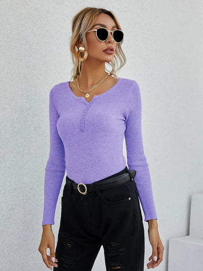Ladies V-Neck Sweater Top