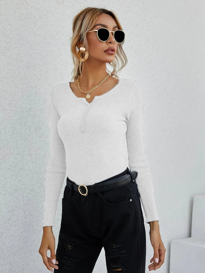 Ladies V-Neck Sweater Top