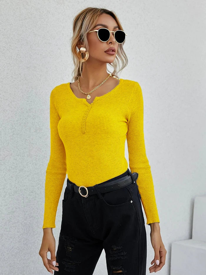 Ladies V-Neck Sweater Top