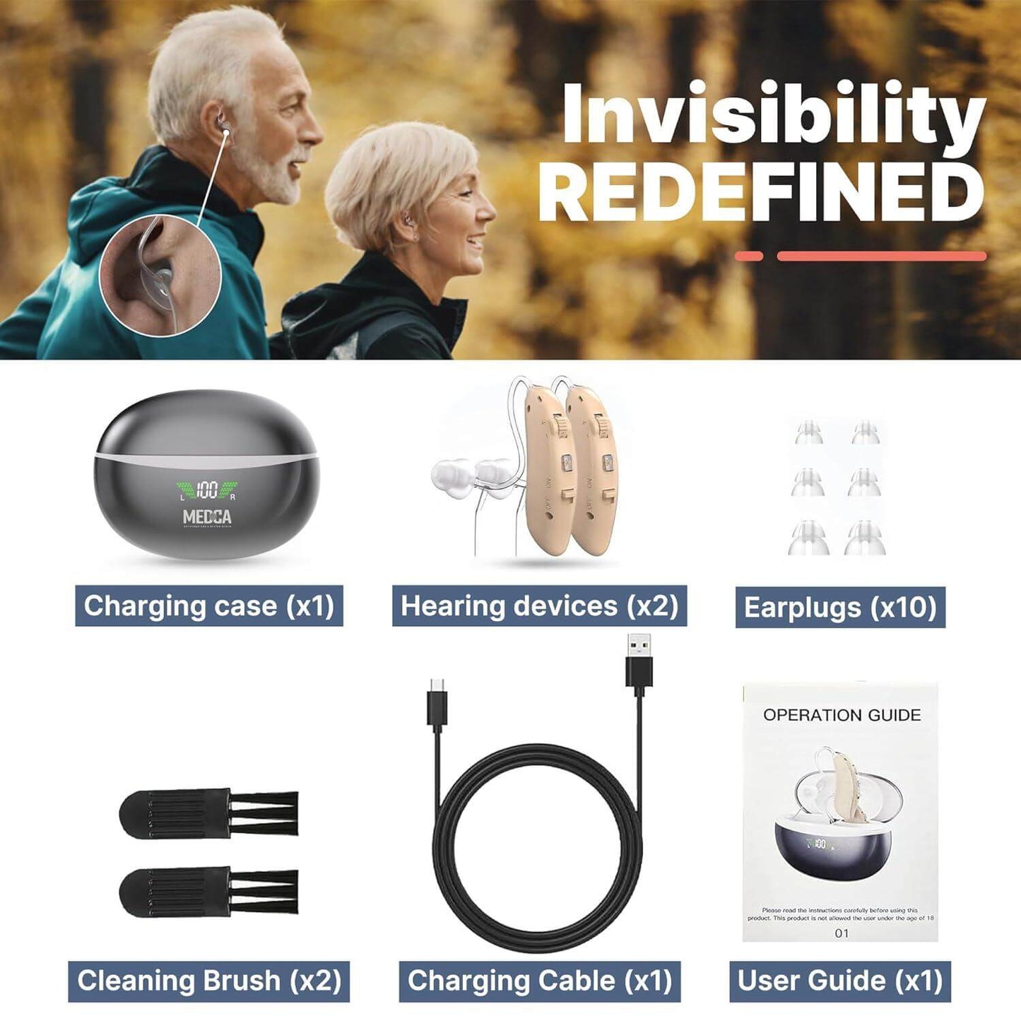 BTE Digital Hearing Aids Rechargeable Hearing Aids for Seniors