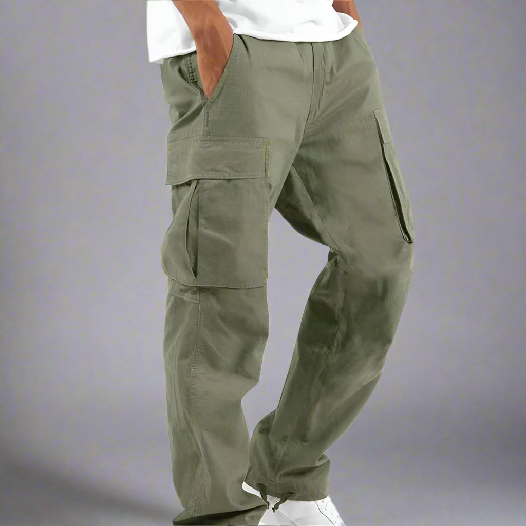 Relaxed Fit Men's Elastic Cargo Pants