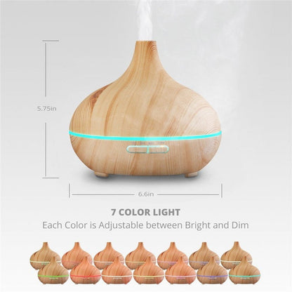 300 ml Essential Oil Diffuser With Dark and Light Wood Grain
