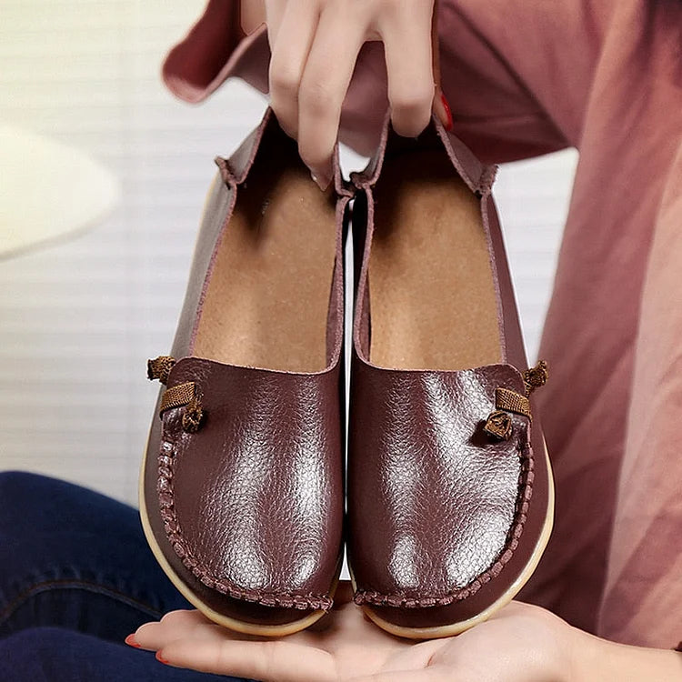 Flat Bottom Ladies Casual Mom Shoes Soft Loafers