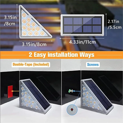 4 Packs Solar-Powered Outdoor Stair Lights