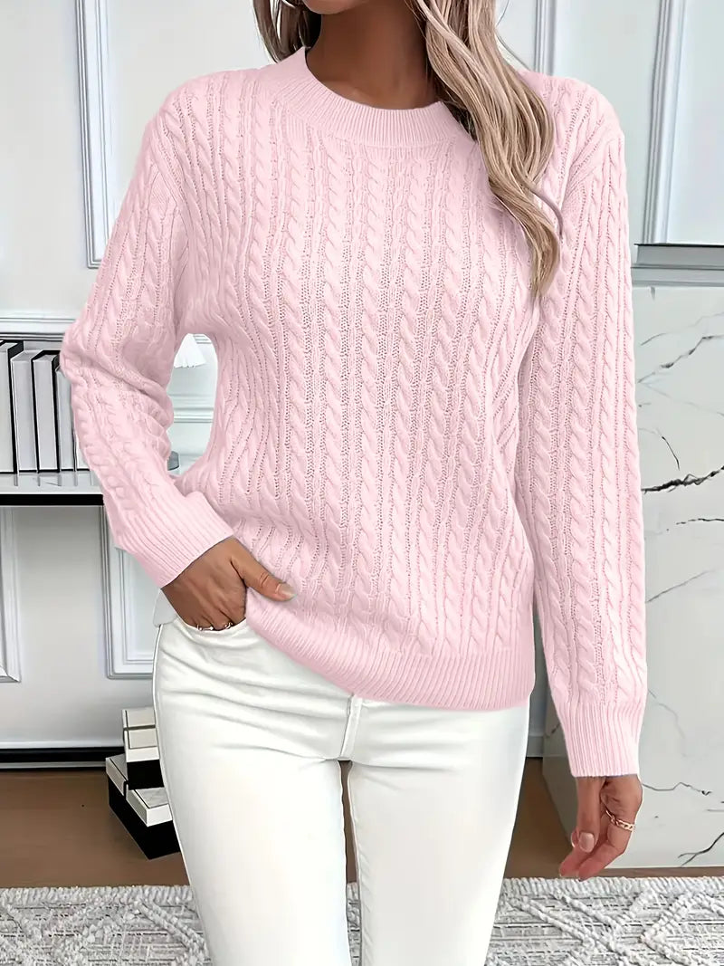 Soft Ladies Cable Knit Winter Sweater - OutfitLondon