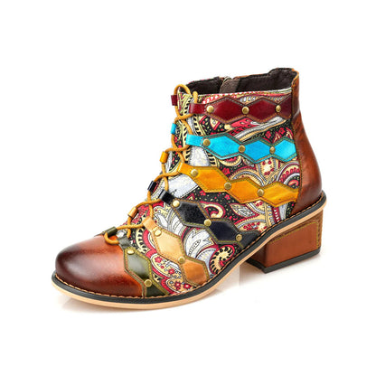 Vintage Handmade Romantic Exquisite Ankle Boots