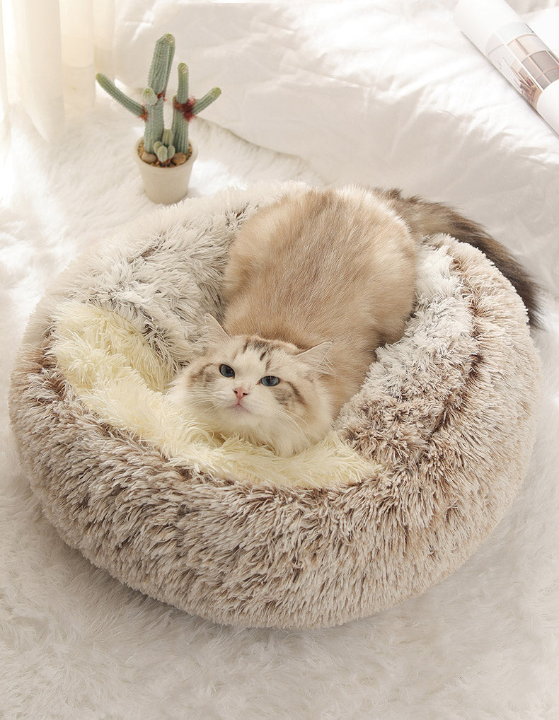 Fluffy Plush Cave Cat Bed