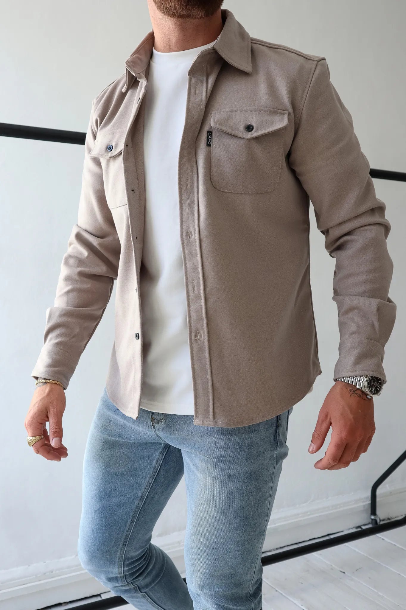 Classic Button Front Mens Jacket with Pocket - OutfitLondon