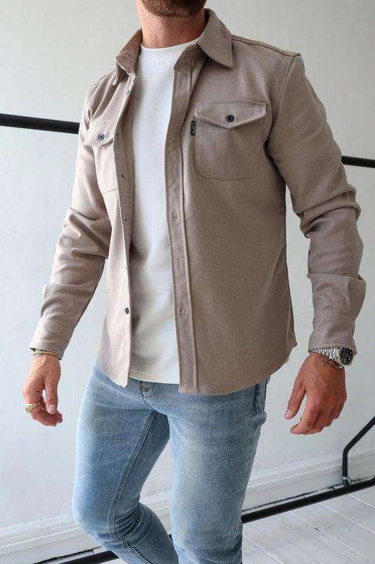 Classic Button Front Mens Jacket with Pocket - OutfitLondon