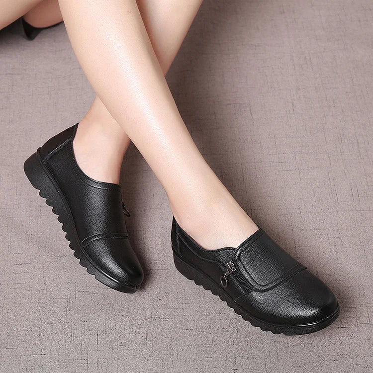 Soft Leather Slip On Loafers for Women