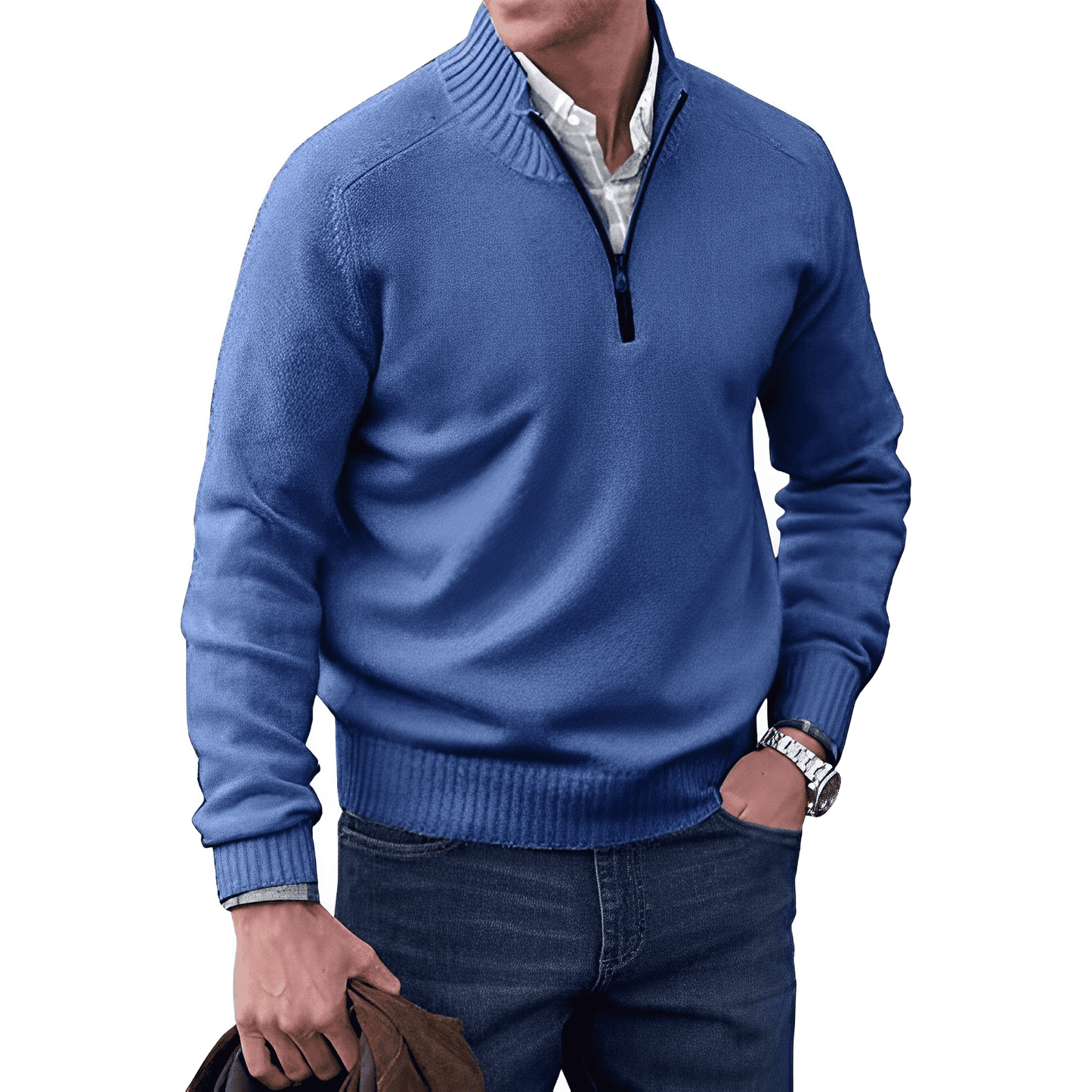 Casual Mens Quarter Zip Jumper Sweater