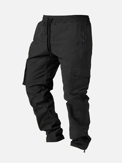 Men's Cargo Pants Drawstring Elastic Waist Multi Pocket Plain Comfort