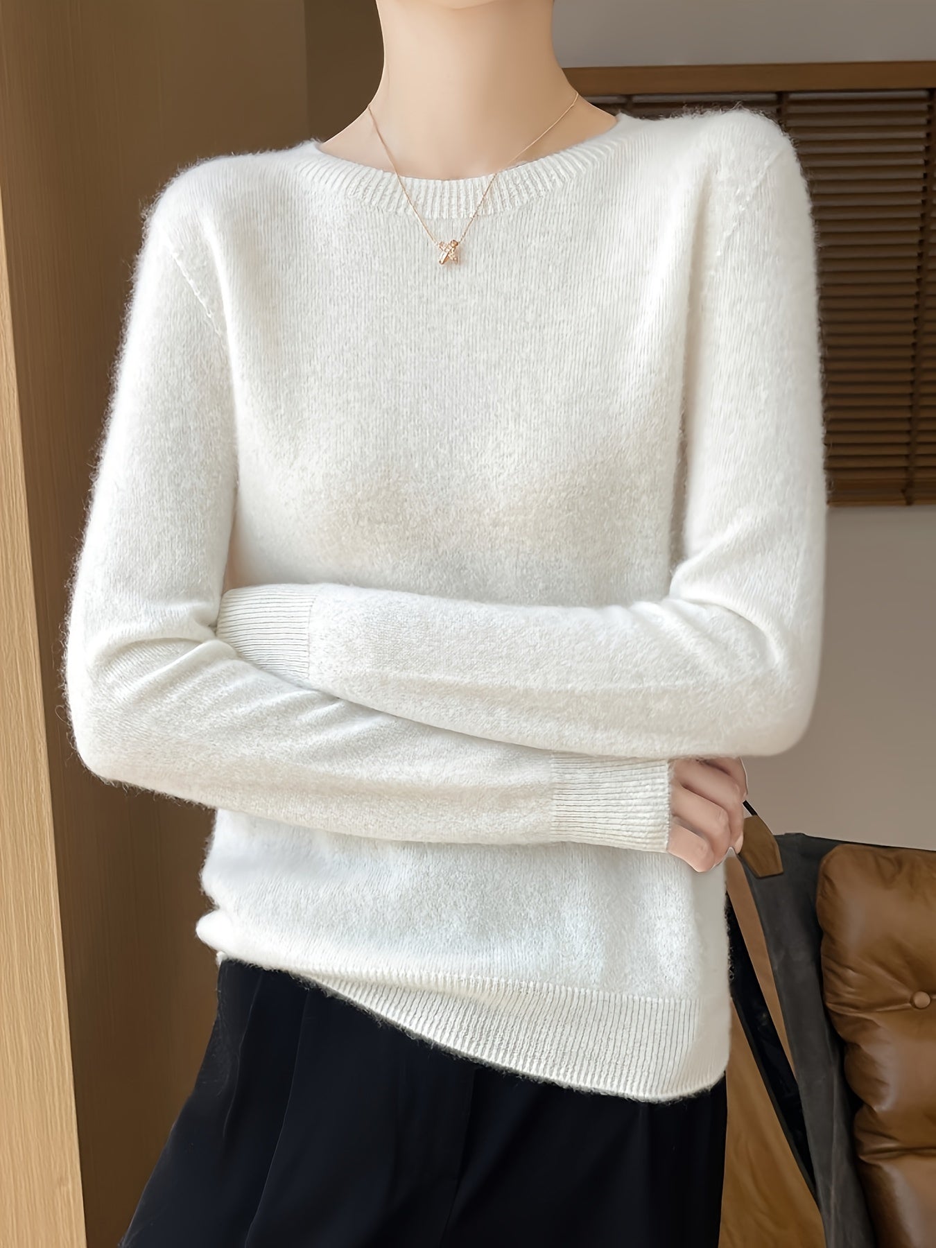 Comfortable Regular Fit Crew Neck Sweater
