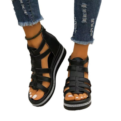 Elegant Rhinestone Wedge Sandals for Women