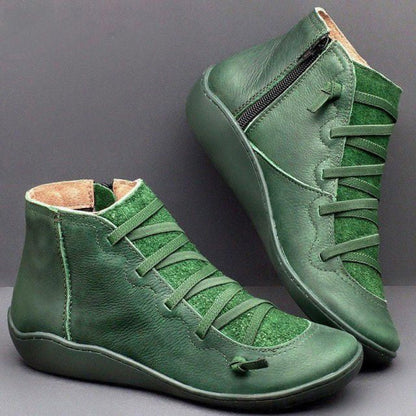 Women Leather Waterproof Orthopedic Vintage Boots
