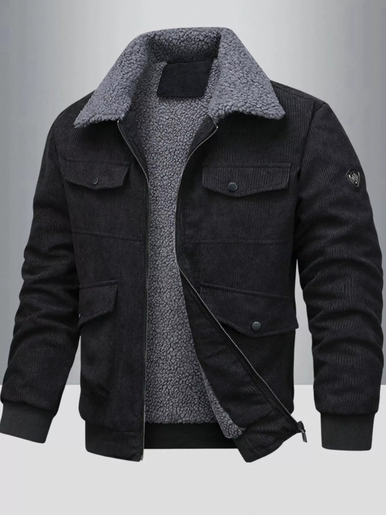 Large Size Thick Corduroy Fleece Jacket