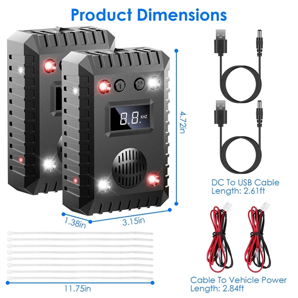 Ultrasonic Car Mice Repeller Under-Hood Ultrasonic Rodent Repeller – Get Rid Of Mice in 48 Hours