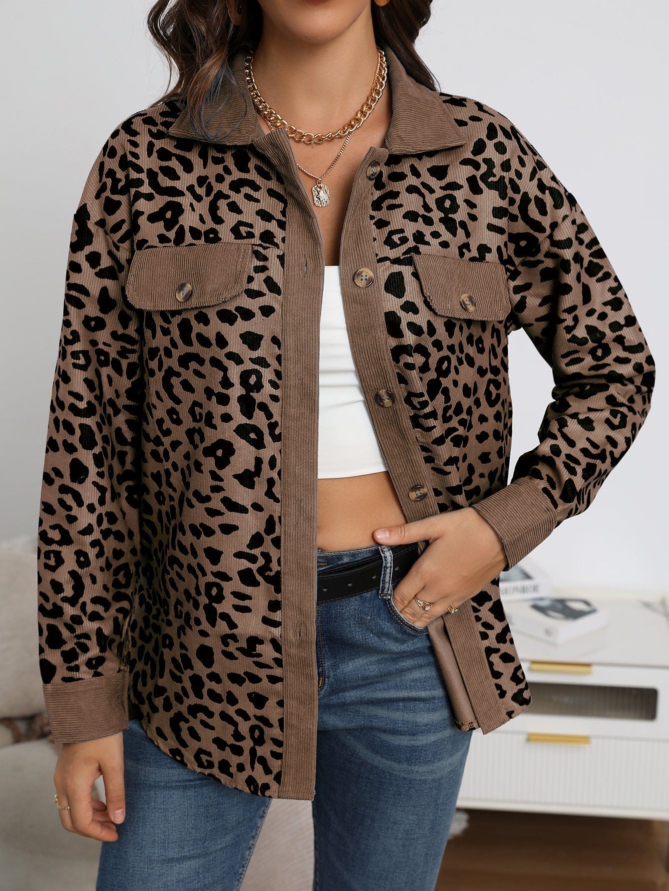 Fashionable Animal Print Spring Jacket