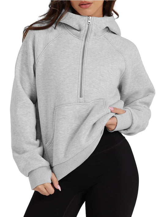 Soft Fleece Hoodie with Front Pocket - OutfitLondon
