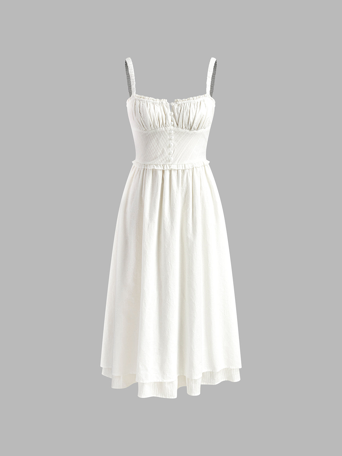 Celeste | Ruffle Hem Fitted Cotton Sundress