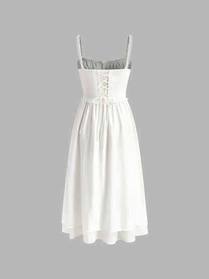 Celeste | Ruffle Hem Fitted Cotton Sundress