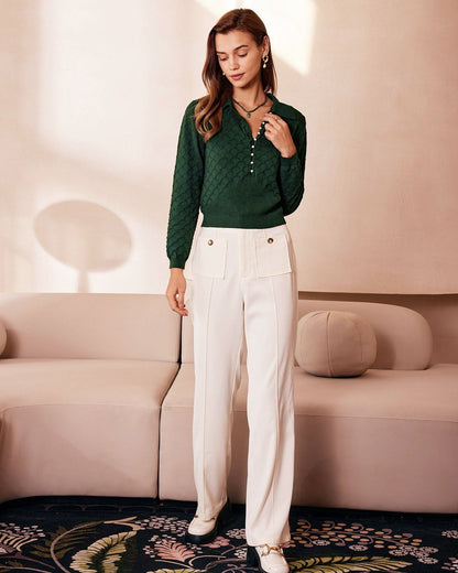 Celia | Relaxed Fit Ribbed Knit Holiday Top