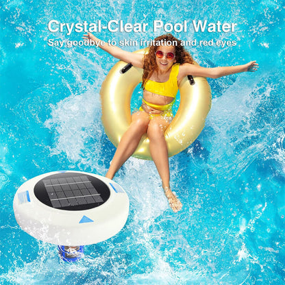 Solar Pool Ionizer with LED Light – Chlorine-Free Purifier for Pools, Hot Tubs & Spas | Reduce Algae, Clean Water