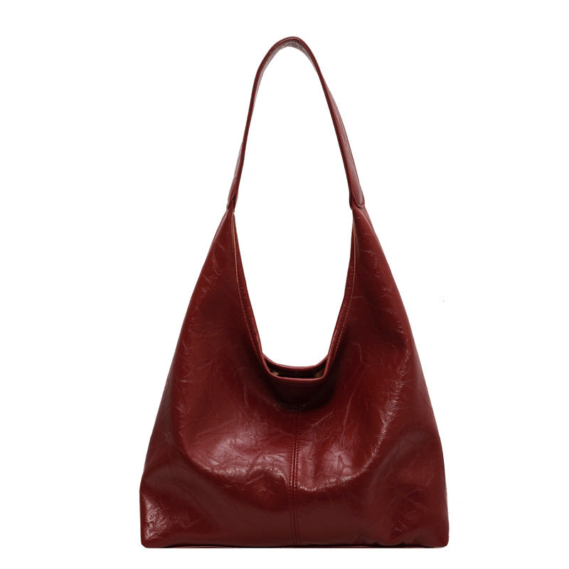 Women's Classic Leather Large Shoulder Bag