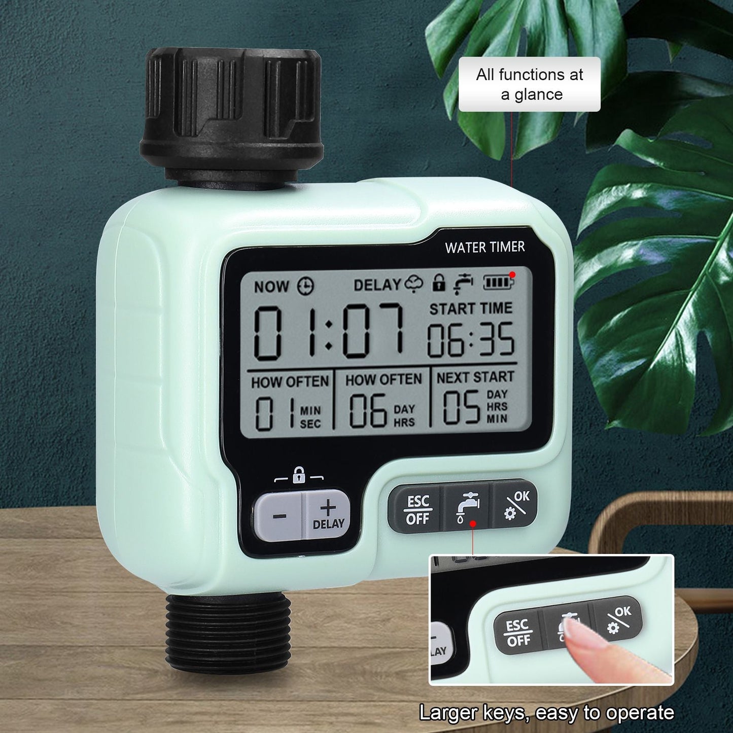 Intelligent Water Sprinkler Timer for Garden Hose