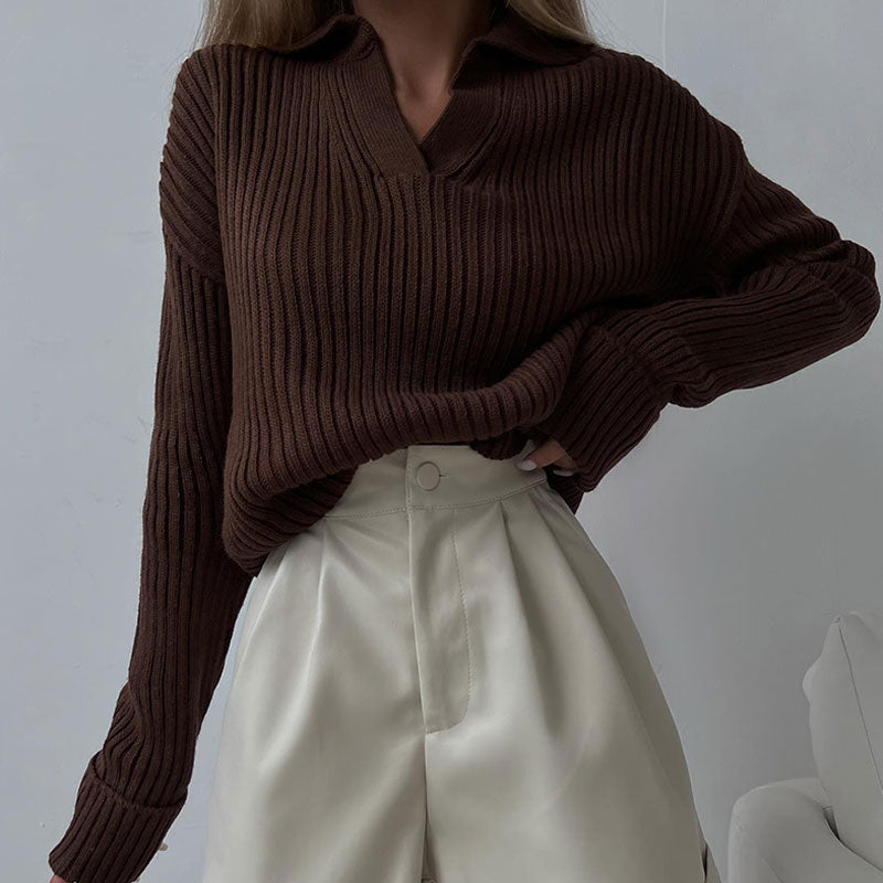 Ladies Casual V Neck Sweater