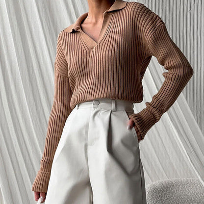 Ladies Casual V Neck Sweater