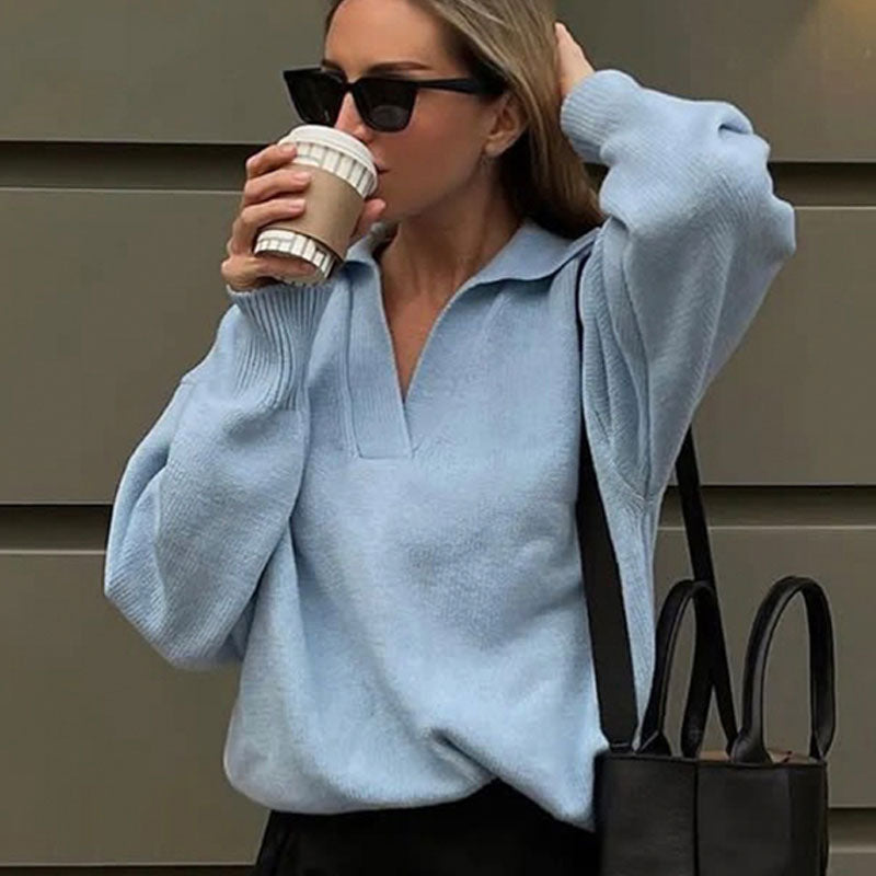 Ladies Casual V Neck Sweater