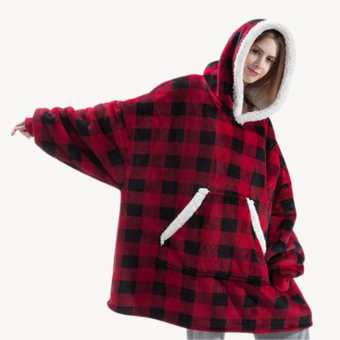 Large Colorful Hooded Throw Blanket