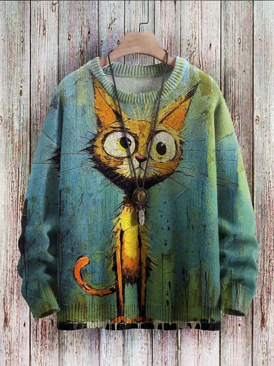 Fun Feline Graphic Women's Sweater