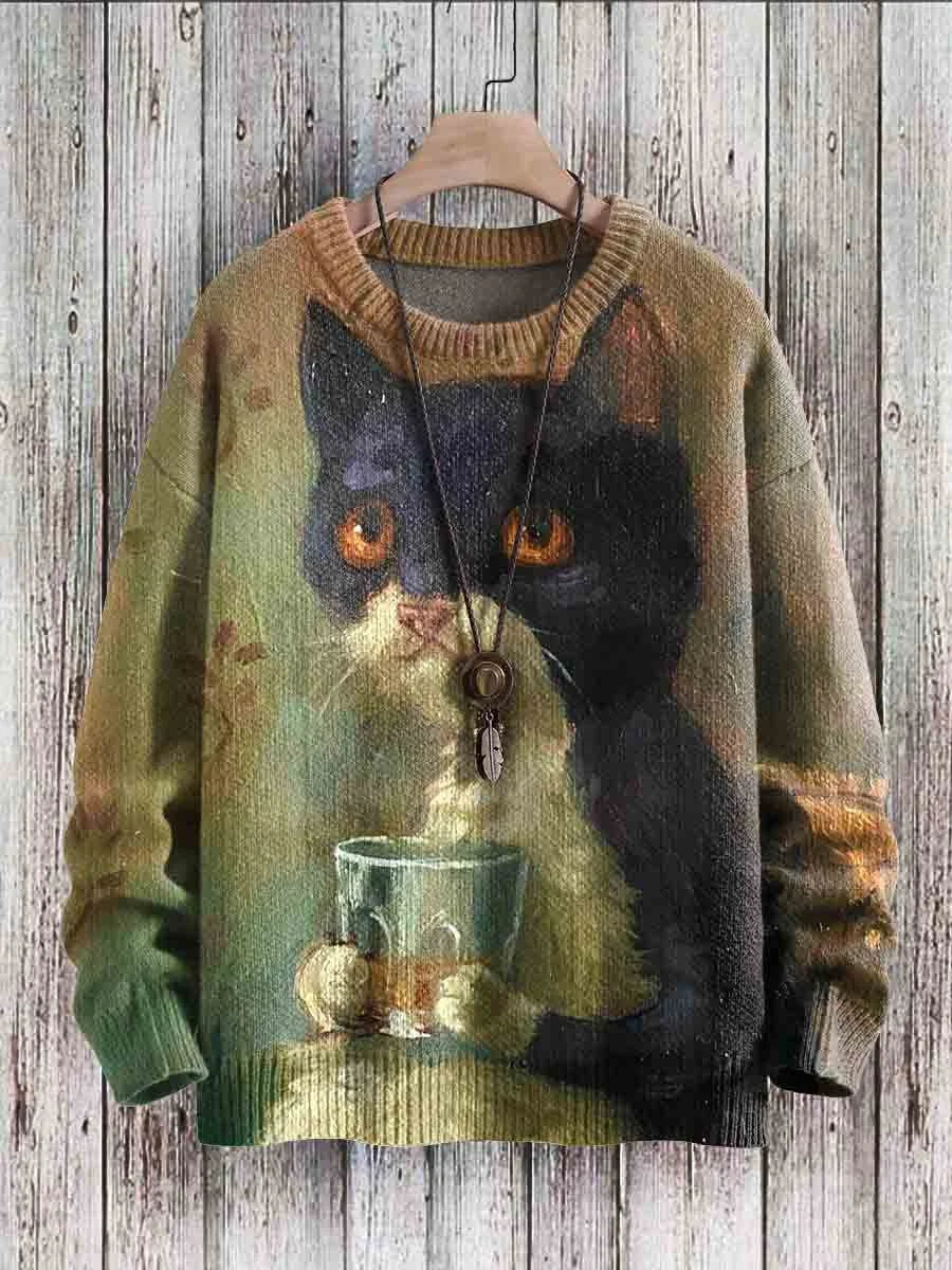 Fun Feline Graphic Women's Sweater