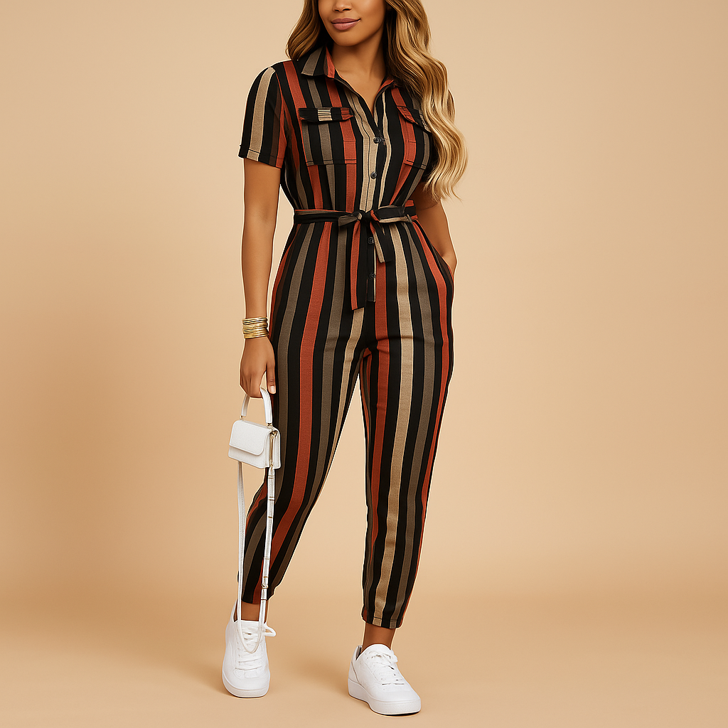 Slim Fit Women's Jumpsuit with Front Fastenings