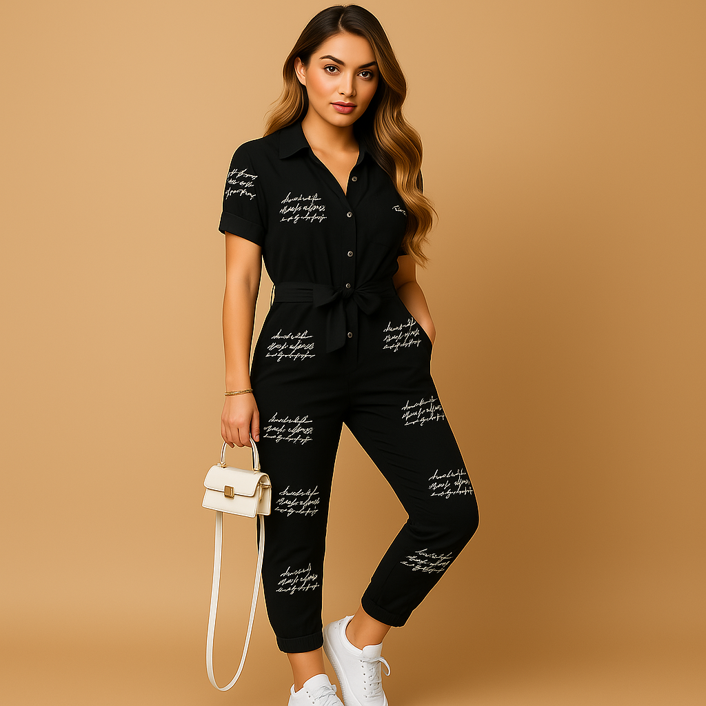 Slim Fit Women's Jumpsuit with Front Fastenings