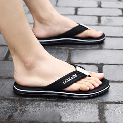 Relaxing Gel Flip Flops - Breathable Soft Sandals Black
