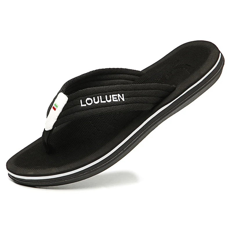 Relaxing Gel Flip Flops - Breathable Soft Sandals Black - OutfitLondon