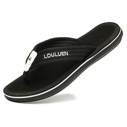 Relaxing Gel Flip Flops - Breathable Soft Sandals Black - OutfitLondon