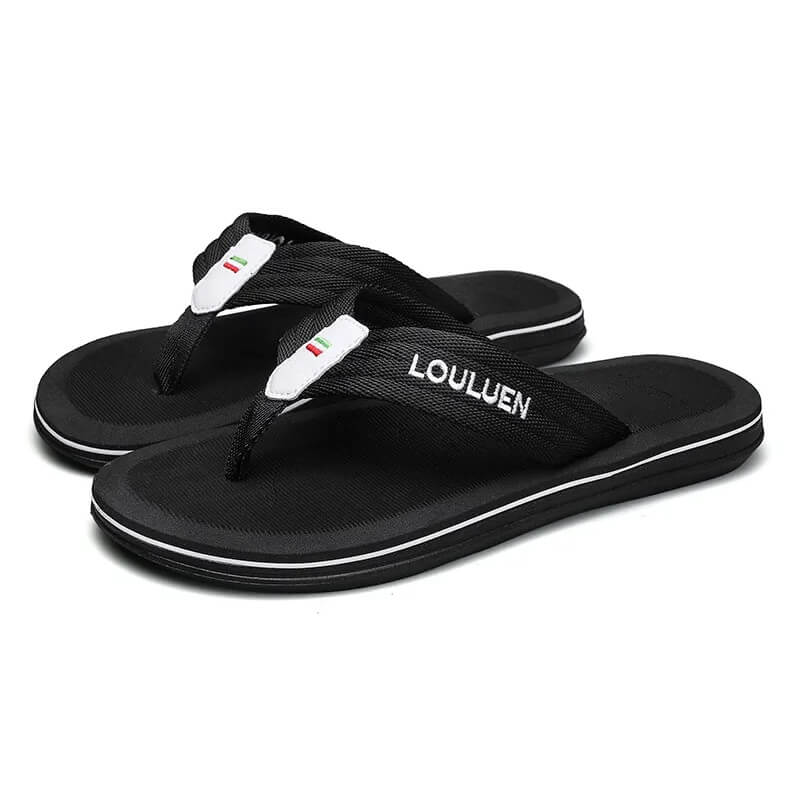 Relaxing Gel Flip Flops - Breathable Soft Sandals Black