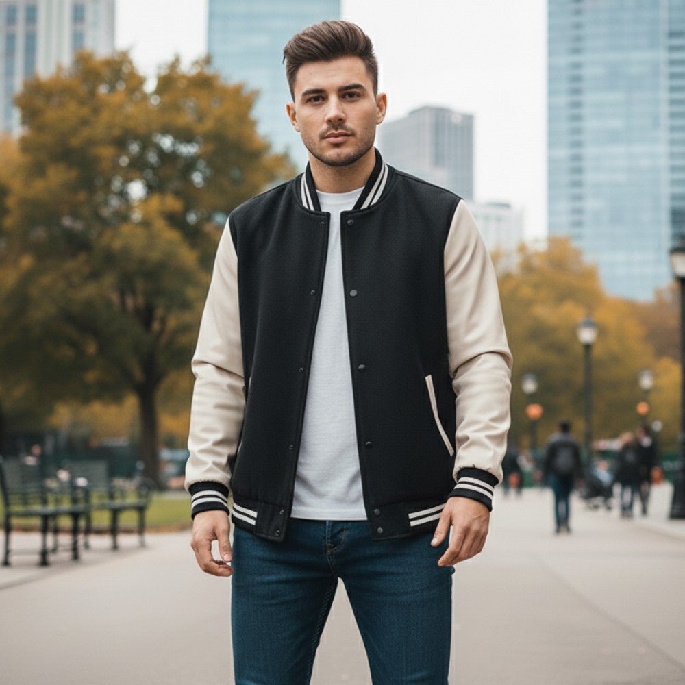 Retro Style College Letterman Jacket - OutfitLondon