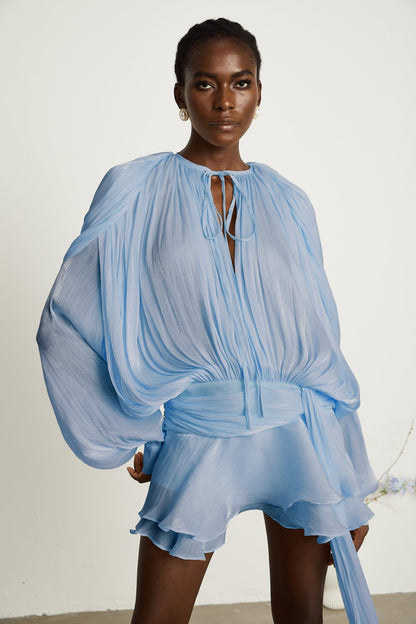 Claudia | Pleated Ruffled Mini Summer Dress