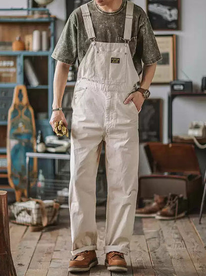 Claudia | Slim Fit Straight Leg Cotton Overalls