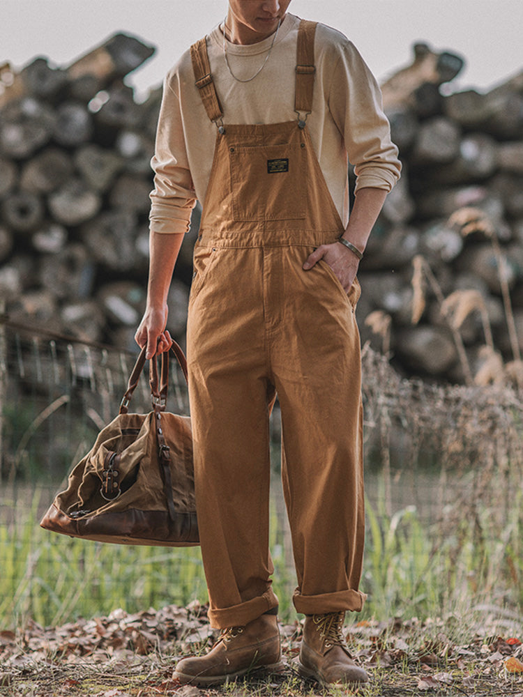 Classic Fit Straight Leg Cotton Dungarees - OutfitLondon